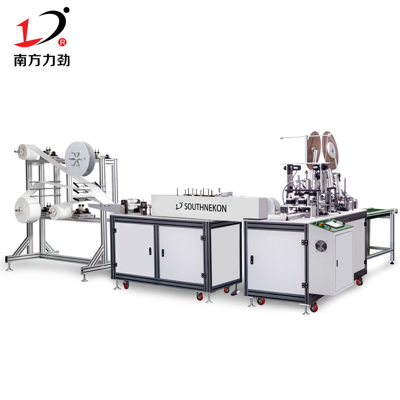 南方力勁口罩機全自動平面口罩內(nèi)耳帶內(nèi)點焊接一拖一生產(chǎn)線